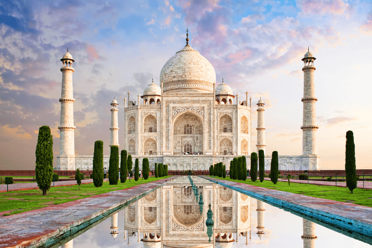 Taj Mahal in Agra during daylight with clear sky