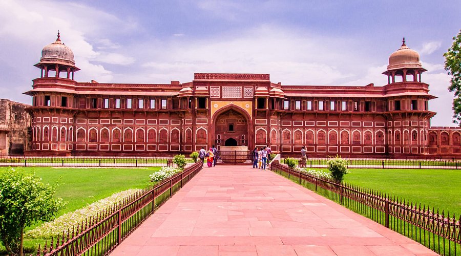 Agra Fort red sandstone walls and Mughal architecture