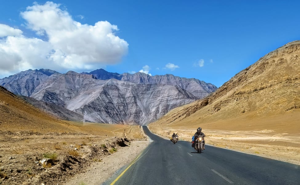 Pangong Lake in Ladakh with blue water and mountains