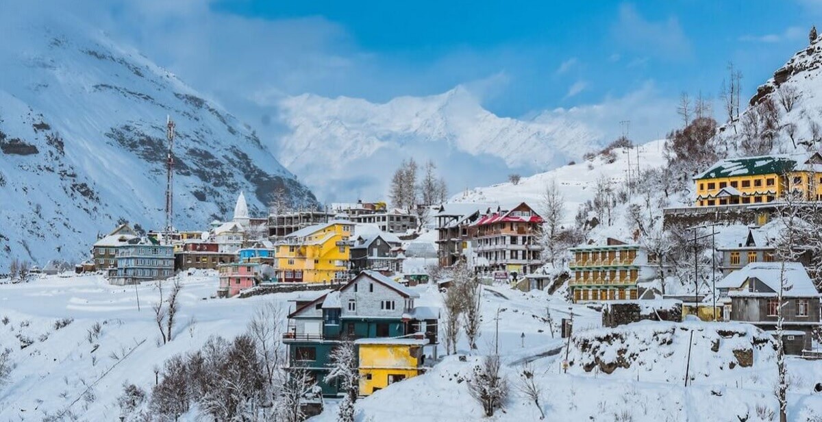 Shimla hill town view with mountain backdrop