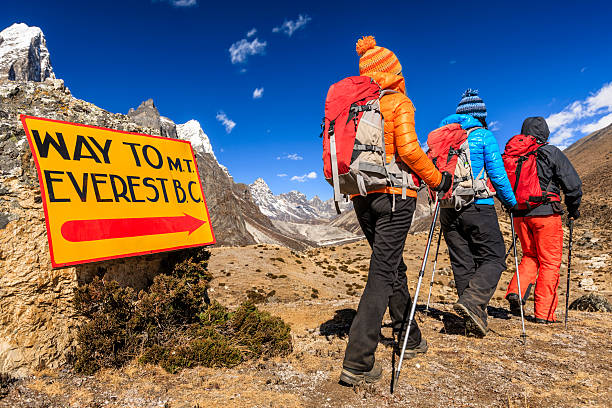 Trekkers on the way to Everest Base Camp.