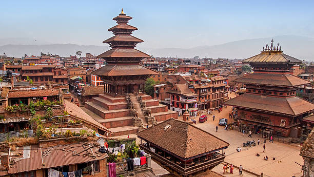 An aerial view of Kathmandu Durbar Square.