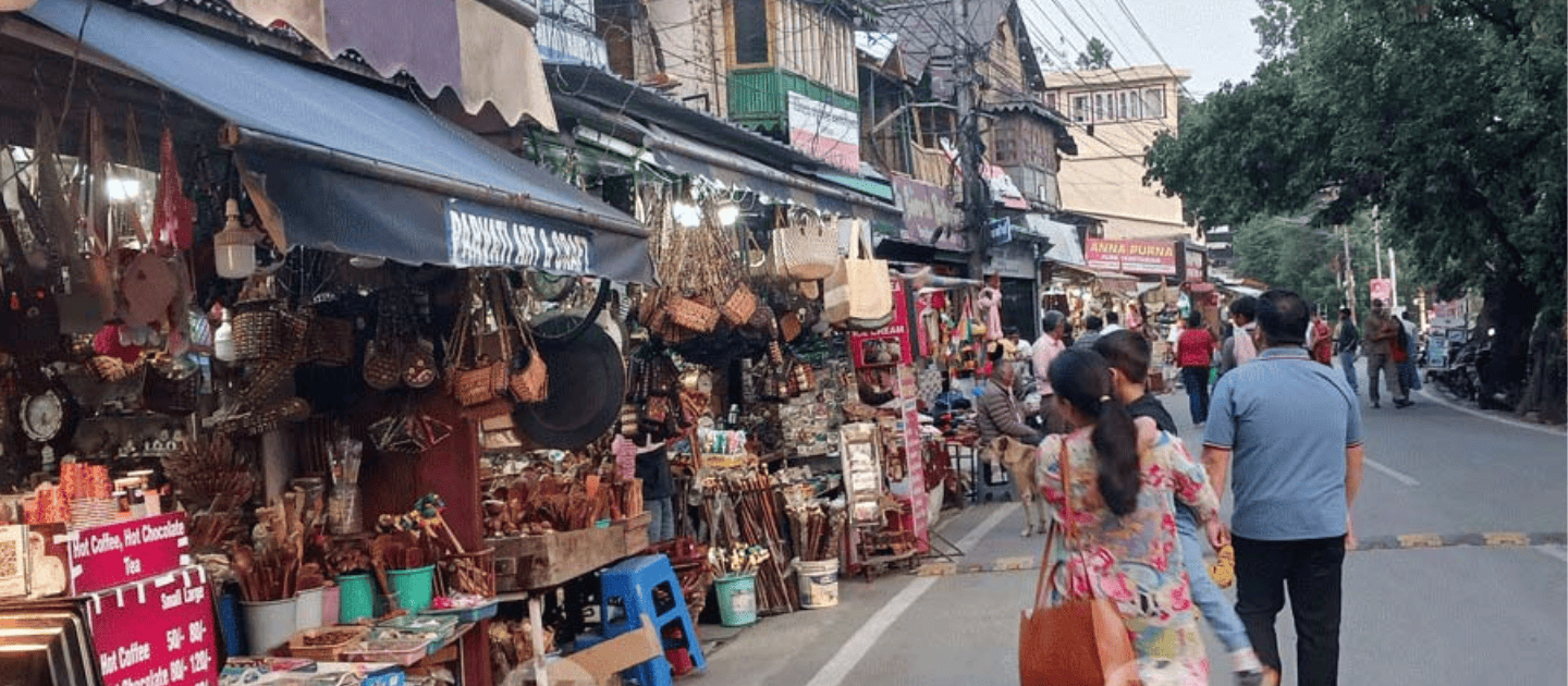The bustling Mall Road, an ultimate shopping destination in Nainital.