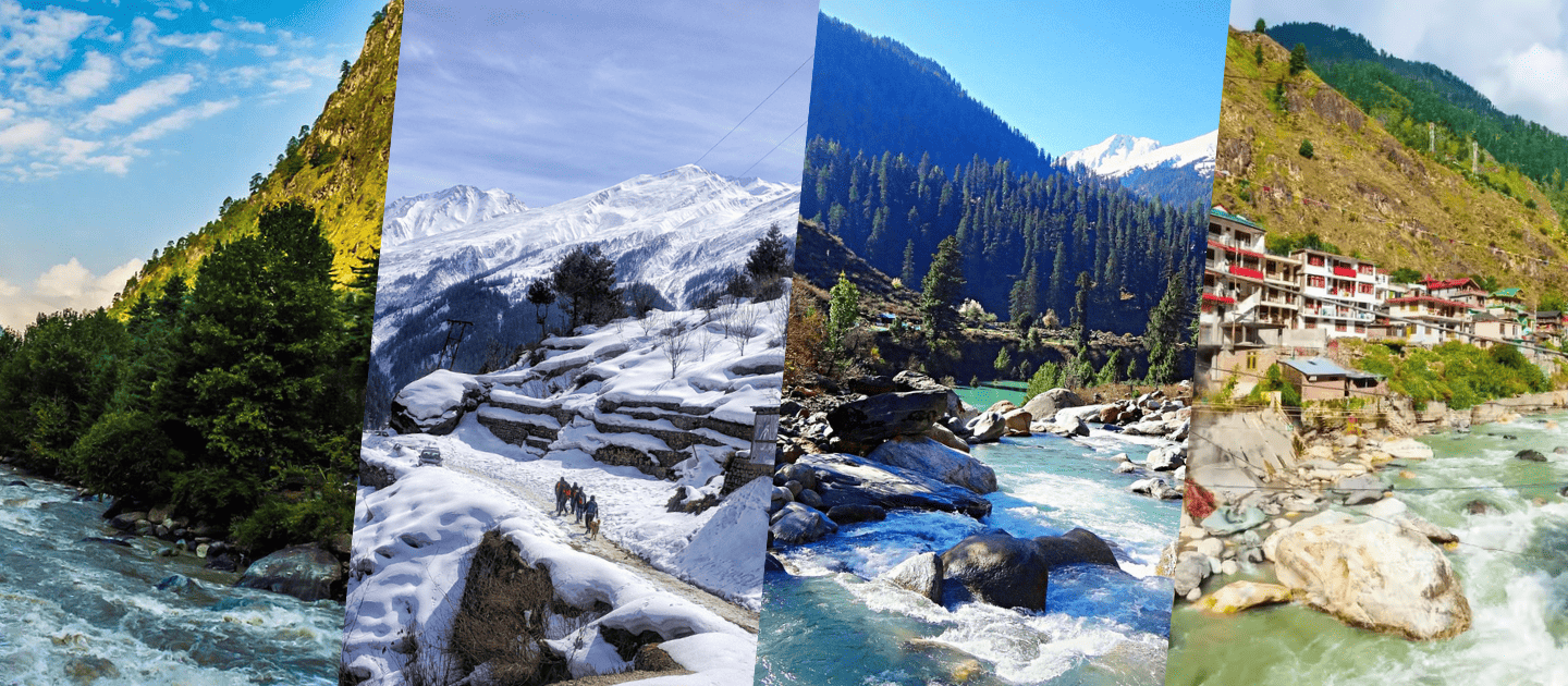 A scenic view of the Parvati River flowing through Kasol, the 'Mini Israel of India.