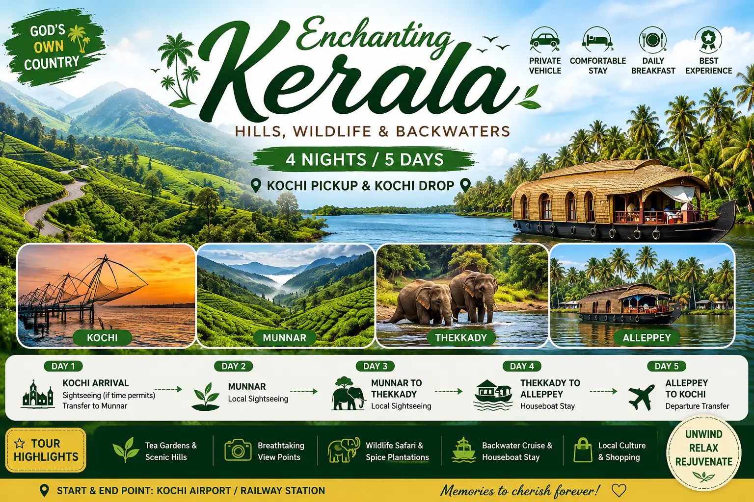 KERALA 4N 5D TOUR PACKAGE