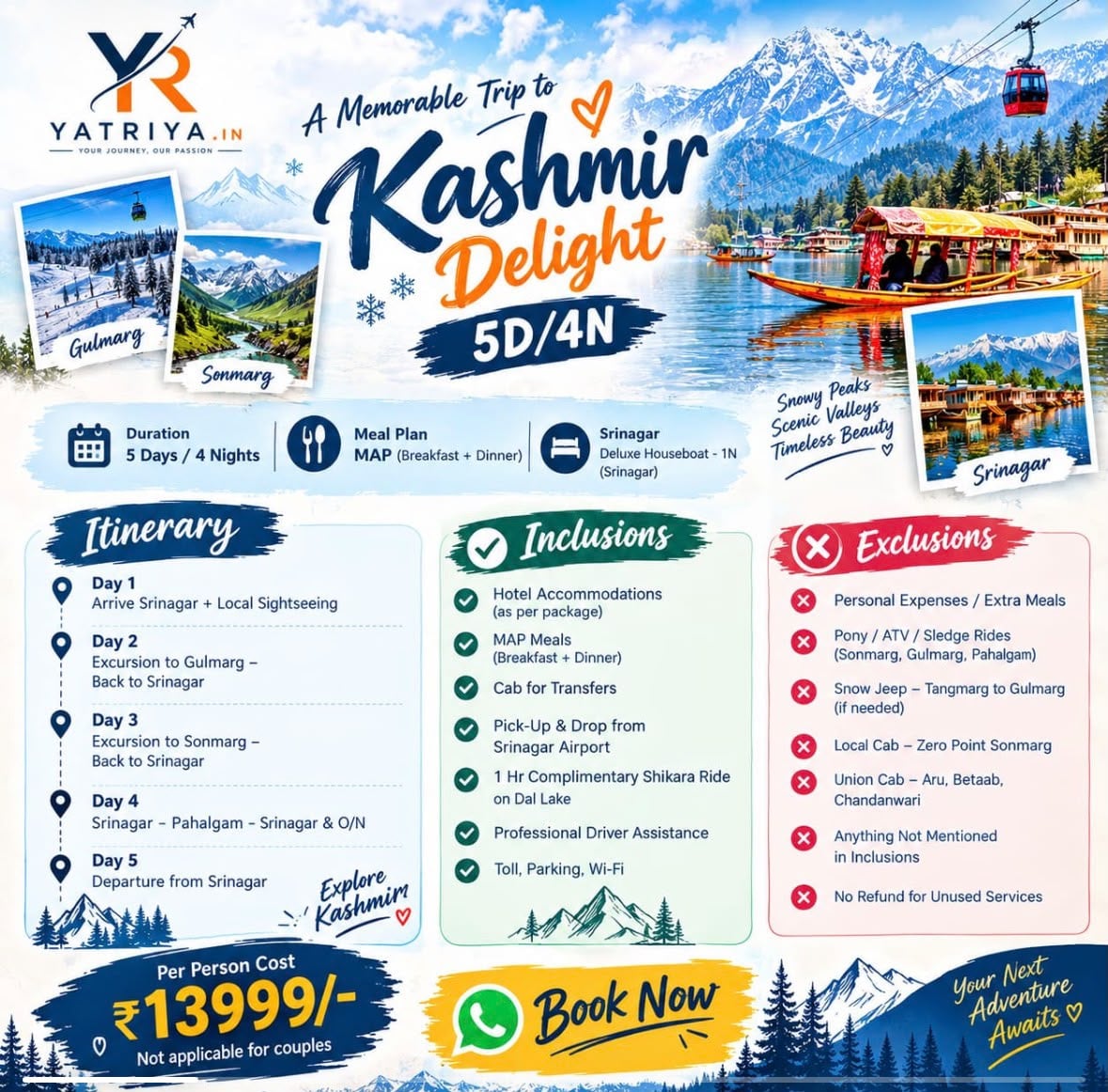 Kashmir Deluxe Package 4 Nights / 5 Days